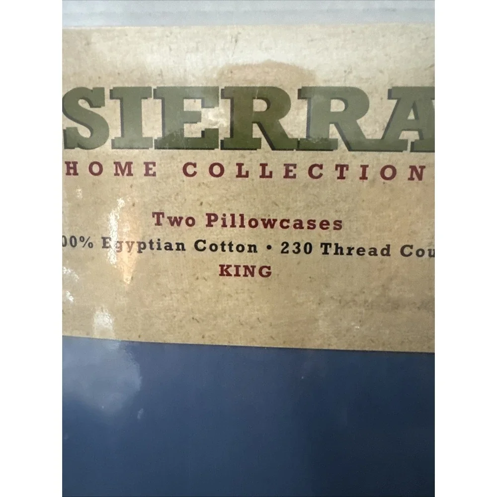Sierra Home Collection  Egyptian MERVYN'S NIP 2 King ‎ Pillow Cases BLUE